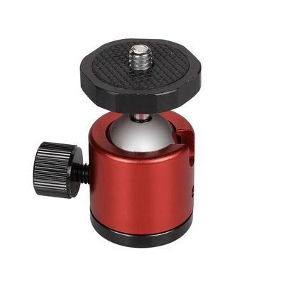 Tripod Ball Head with 1/4 Screw 360 Degree Aluminum Alloy Photography Mini Ballhead Tripod Fit for DSLR Camera (Red)