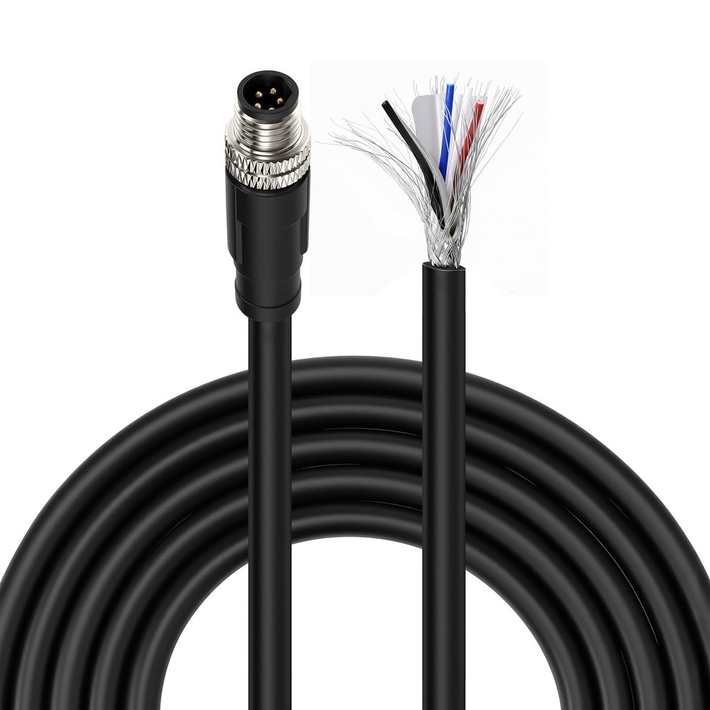 ZBLZGP M8 Trigger Cable, 5-Pin Male to Open End Pigtail, 2M (6.6ft) Shielded B-Code PVC, for Cognex in-Sight Micro 2000 Vision Sensor I/O Line