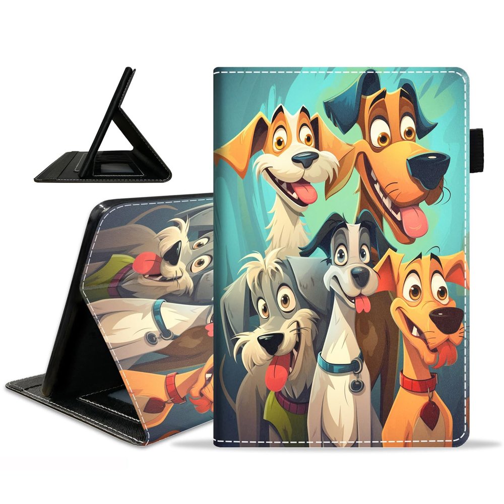 BWOOLL Case for All-New Amazon Fire HD 10 & HD 10 Plus Tablet 10.1" (13th/11th Generation, 2023/2021 Release), Slim PU Leather Stand Cover with Auto Wake/Sleep - Cute Cartoon Dog