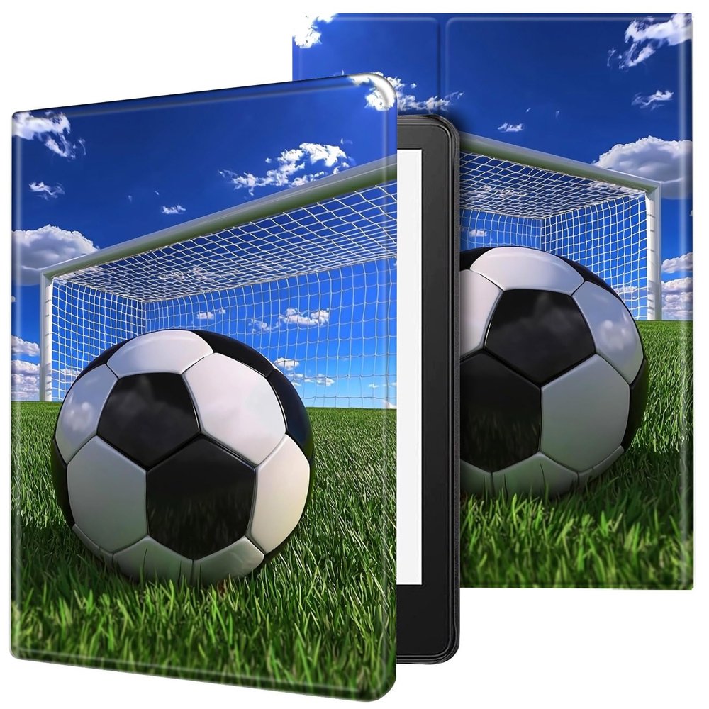 ACWDMKH Case for Kindle Scribe,PU Leather Cute Slim Folio Adjustable Stand Cover with Auto Wake/Sleep for Amazon Kindle Scribe Cover 10.2 Inch (2024/2022 Release),Football Field