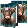 ACWDMKH Case for Kindle Scribe,PU Leather Cute Slim Folio Adjustable Stand Cover with Auto Wake/Sleep for Amazon Kindle Scribe Cover 10.2 Inch (2024/2022 Release),Cute Highland Cow view 1