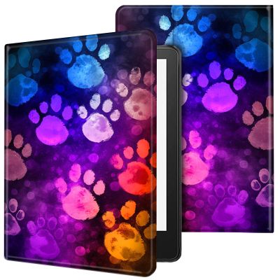 ACWDMKH Case for Kindle Scribe,PU Leather Cute Slim Folio Adjustable Stand Cover with Auto Wake/Sleep for Amazon Kindle Scribe Cover 10.2 Inch (2024/2022 Release),Purple Glitter Paw