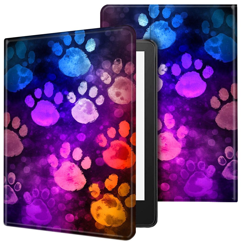 ACWDMKH Case for Kindle Scribe,PU Leather Cute Slim Folio Adjustable Stand Cover with Auto Wake/Sleep for Amazon Kindle Scribe Cover 10.2 Inch (2024/2022 Release),Purple Glitter Paw