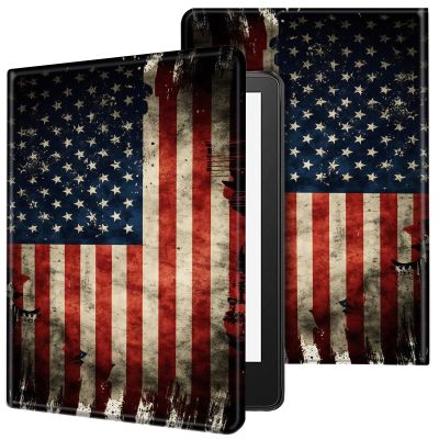 ACWDMKH Case for Kindle Scribe,PU Leather Cute Slim Folio Adjustable Stand Cover with Auto Wake/Sleep for Amazon Kindle Scribe Cover 10.2 Inch (2024/2022 Release),Retro American Flag