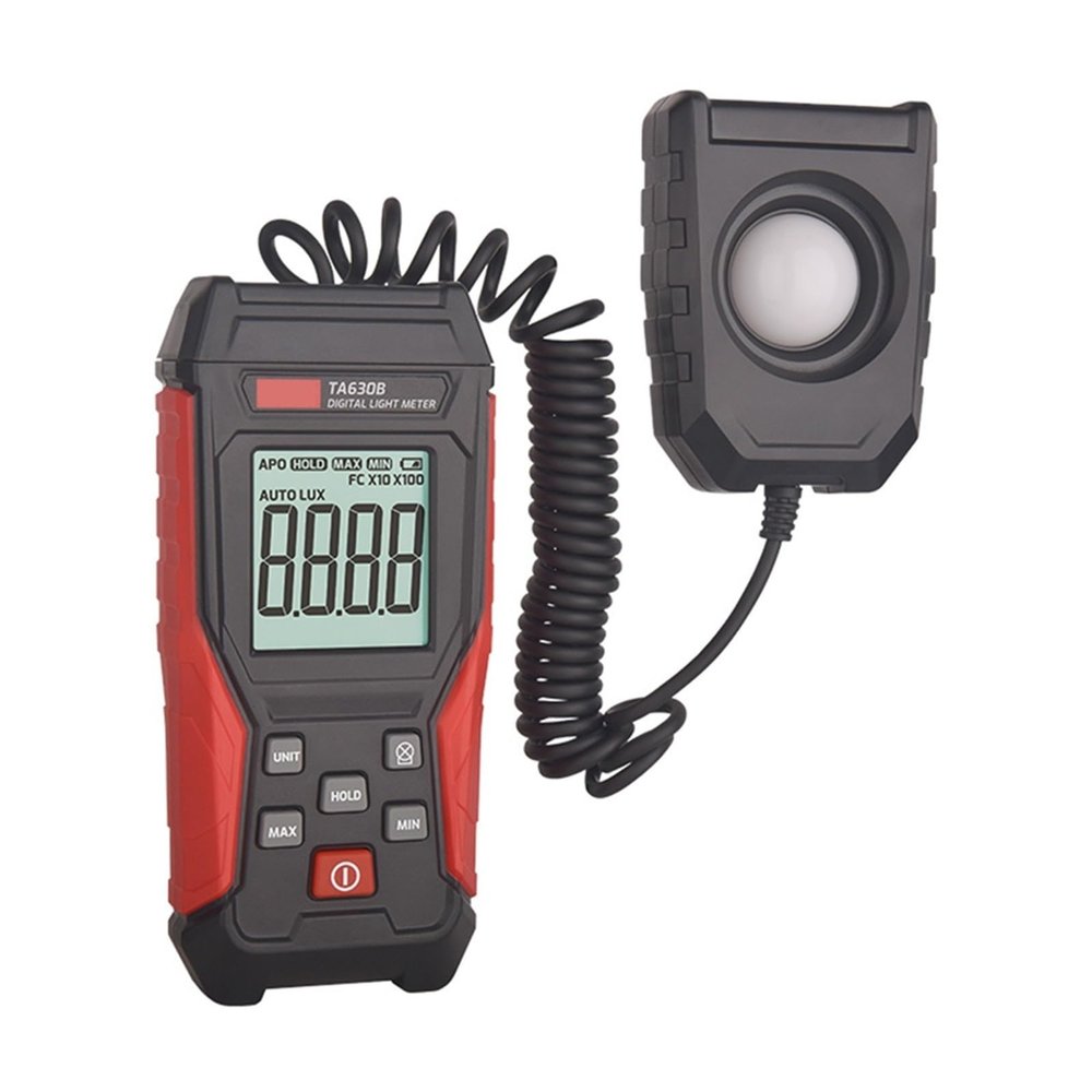 LIBODD TA630A/TA630B Light Meter Illuminance Lux Meter Record LCD 0~200,000 Measurement Range Flexible Sensor Light Tester Tool(B)
