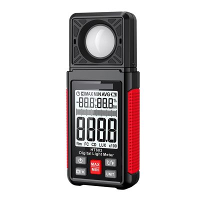 LIBODD HT603 Light Meter 200000 Lux Digital Illuminance Meter with Ambient Humidity and Temperature Meter Lux Meter