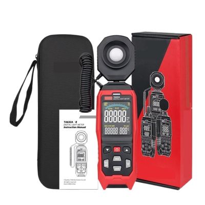 LIBODD TA632A TA632B Digital Light Meter Photography Luxmeter Detachable Probe Illuminometer Lux/Fc Photometer Enviromental Tester(TA632A 200000Lux)