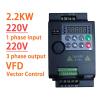 220V 380V Vector Variable Frequency Drive Converter Variator Inverter 0.75/1.5/2.2/4/5.5KW Motor Speed Controller 1Pcs(2.2KW 1PH-3PH 220V) view 2
