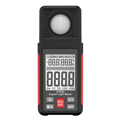 LIBODD HT603 Digital Lux Meter Light Meter 200,000 Lux Digital Illuminance Meter with Ambient Humidity and Temperature Meter
