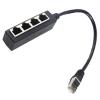 RJ45 Ethernet Splitter 1 to 4 Port, RJ45 Ethernet Network Cable Adapter, RJ45 1 Male to 4 Female LAN Ethernet Cable Splitter, Compatible with ADSL Hub Switch TV Router view 1