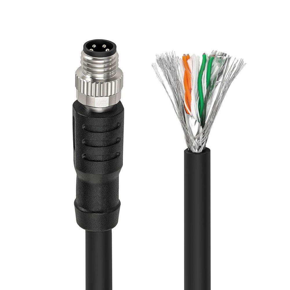ZBLZGP Industrial Automation Field Device Cable M8 4Pin Male Bare Wire Shielded for Proximity Sensor Actuator Large Scale Production Site Wiring 50M