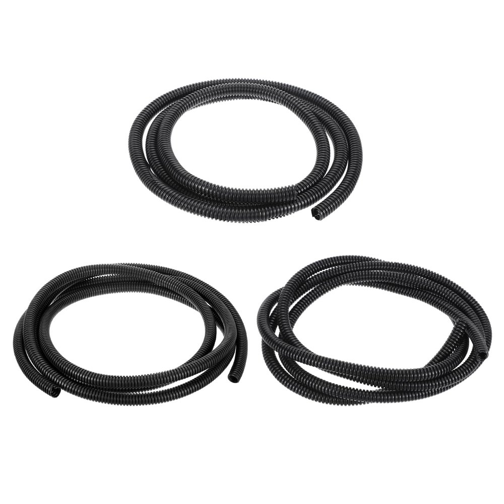 DMiotech 1/4" x 13ft, 3/8" x 13ft, 1/2" x 13ft Assorted Wire Loom Split Tubing, Cord Protectors from Pet Flexible Conduit Cable Management for Office, Home, Garden, Black