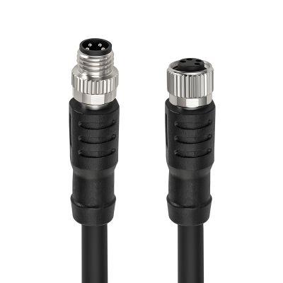 ZBLZGP M8 4 Pin A-Code Shielded Extension Cable, IP67 Waterproof Male to Female Fieldbus Cord for Profibus IO-Link DeviceNet Industrial Ethernet Sensor Connection, 2M (6.6FT)