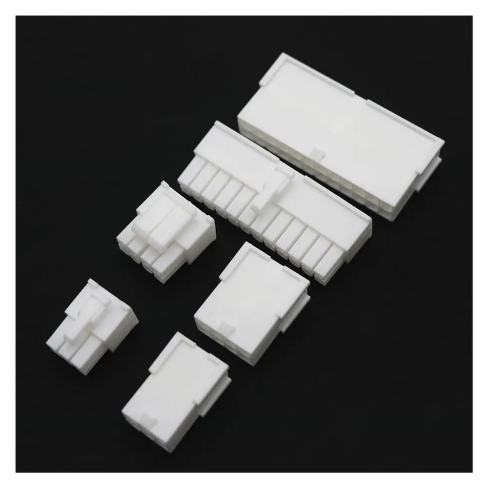 Chunsu 4.2mm White Black 24Pin 4+4pin 8Pin CPU GPU 6+2Pin 6Pin PCIE Connector Hosinng Set for PSU Extension Cable Kit(White 6p Set)