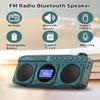 SEMIER Small Digital FM Radio Bluetooth Speaker, Handheld Rechargeable Radio Wireless Speaker, LCD Display, Double Speakers, Headphone Jack, Support USB/Micro SD Card MP3 Play for Home Outdoor (No AM) view 2