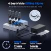 4-Bay M.2 NVME Cloner, Coolpie CR510 20Gbps NVMe Enclosure for SSD Offline Clone& Read Write, Tool Free M.2 Cloner with Cooling Fans, Supports Size for SSD Size 2230/2242/2260/2280/22110 view 2