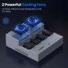 4-Bay M.2 NVME Cloner, Coolpie CR510 20Gbps NVMe Enclosure for SSD Offline Clone& Read Write, Tool Free M.2 Cloner with Cooling Fans, Supports Size for SSD Size 2230/2242/2260/2280/22110 view 4