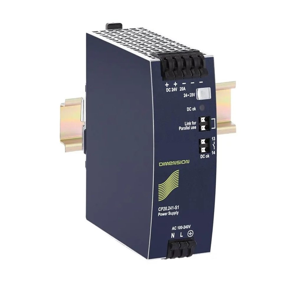 Arionyx DIN Rail Power Supply CP20.241-S1, 24V DC, 20A Output, 480W, Single Phase, CP20.241-S1
