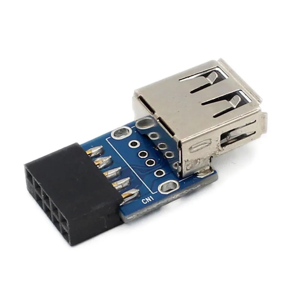 Chunsu USB2..0 9P to 2X USB A Male Adapter for Desktop Motherboard Built-in Uton USB(1XUSB)