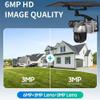 Dual 3MP Lens Solar Powered Security Camera with 128GB Memory Card, 4X Zoom Wireless Outdoor Linkage Camera for Home Security, 9.84ft / 3M Cord, 2.4G Hz WiFi, 360 PTZ Camera w/Auto Tracking, PIR Motio view 3