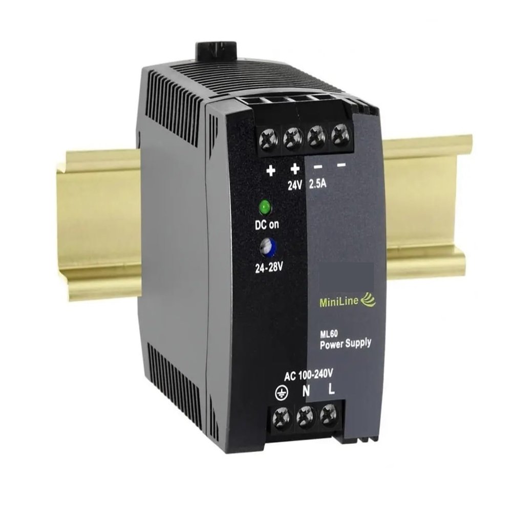 Arionyx Switching Power Supply DIN Rail Power Supply ML60.242, 24V DC, 2.5A Output, 60W, Single Phase, ML60.242