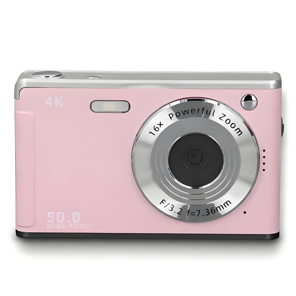 4K Digital Camera, 16X Zoom Video Camera Camcorder Anti Shake with 2.8 Inch LCD Screen, 50MP Autofocus Compact Camera with Fill Light for Selfie Vlog (Roseate)