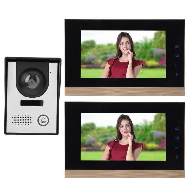 2 in 1 Wired Video Doorbell and Intercom System with 7 Inch Display, HD CMOS Sensor, Infrared Camera for Home Surveillance, Unlocking with Electric Locks (US Plug)