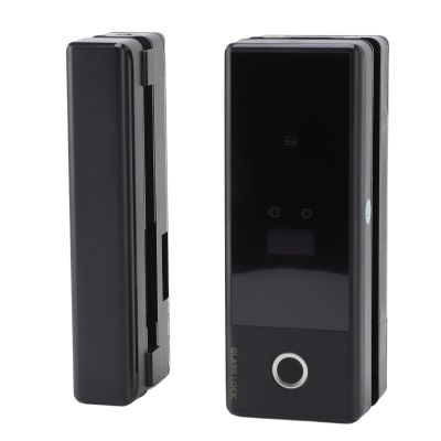 Smart Glass Door Safety Lock, Fingerprint, Password, Card Key Unlock, Digital Keypad Security Keyless Electronic Lock for Frameless Double Door