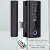 Smart Glass Door Safety Lock, Fingerprint, Password, Card Key Unlock, Digital Keypad Security Keyless Electronic Lock for Frameless Double Door view 4