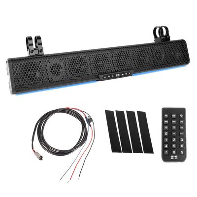 BELVA BASB27v2 27" 500W Amplified Weatherproof Bluetooth Soundbar for UTV/ATV/SxS/Golf Cart, 8-Speakers, RGB LED Lights, Remote Control, Preset Equalizer, Fits 1.5" - 2" Roll Bars