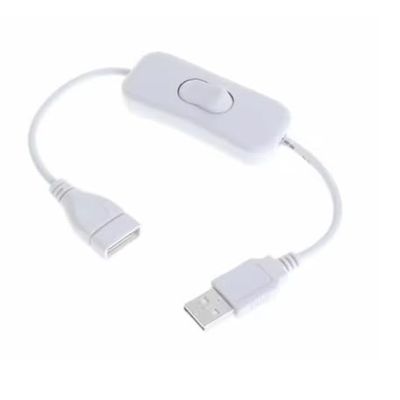 penpenlu USB Cable with On/Off Switch, Extension Toggle Fit for USB LED String, Gadget Power Supply (USB Switch-White)