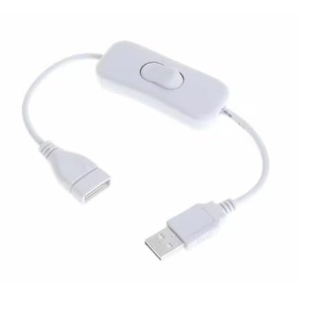 penpenlu USB Cable with On/Off Switch, Extension Toggle Fit for USB LED String, Gadget Power Supply (USB Switch-White)