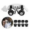 JOEBO Microscope Kit 2LED Head-Mounted Illuminating Microscope Headband Repair LED Lamp Light Magnifying Glass Microscope Lens Adapters(10 15 20 25x A) view 4