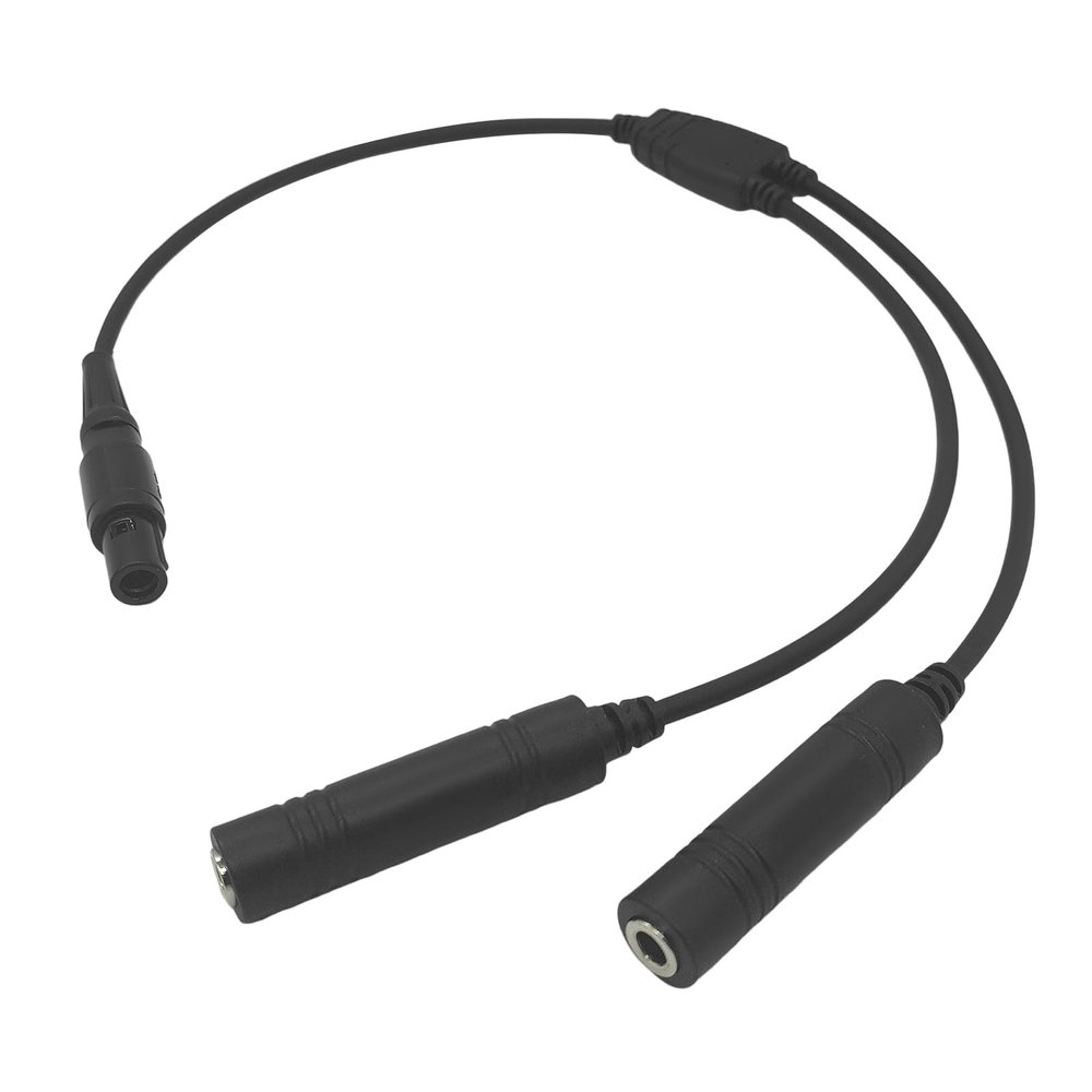 stdgove GA Dual Plug General Aviation Headset to 6 Pin LEMO Adapter Cable Aircraft Pilot Headphones Connector Compatible with Bose A20 A30 Headphone (Pattern 2)