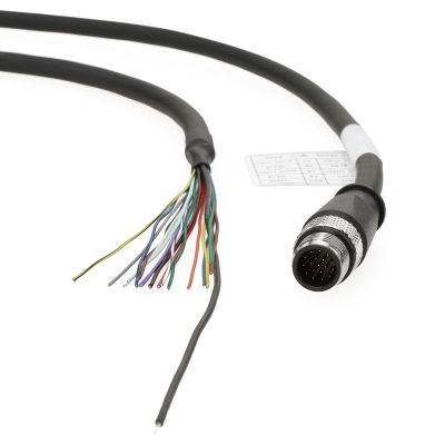 ZBLZGP M12 Aviation A-Coded 17 Pin Sensor Shielded Signal Cable IO Trigger Power for Datalogic Deloitte Sick YF2ASD (Straight Male, 17 Pin A-Coding, 20M)