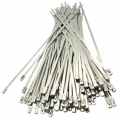 Metal cable ties Zip Ties Releasable Nylon Cable Ties Ma Zip Ties 100 Pcs Multi Purpose Locking Cable Metal Zip Ties Self Locking Stainless Steel Cable Tie Loop Wire Zip Ties Set(4.6mm X 250mm)