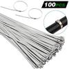 Metal cable ties Zip Ties Releasable Nylon Cable Ties Ma Zip Ties 100 Pcs Multi Purpose Locking Cable Metal Zip Ties Self Locking Stainless Steel Cable Tie Loop Wire Zip Ties Set(4.6mm X 250mm) view 3
