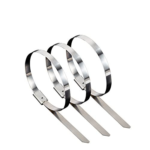 Metal cable ties Zip Ties Releasable Nylon Cable Ties Ma Zip Ties 50 Pcs Stainless Steel Metal Strap 4.6mm Self Locking Fixed Pole Marine Strapping for Household Use(4.6x500mm)