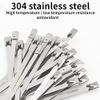Metal cable ties Zip Ties Releasable Nylon Cable Ties Ma Zip Ties 50 Pcs Stainless Steel Metal Strap 4.6mm Self Locking Fixed Pole Marine Strapping for Household Use(4.6x500mm) view 2