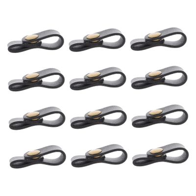 LIFKICH 72pcs Retro Leather Cord Organizer Data Cable Storage Soft Pu Material Cable Holder Clip Power Cord Organizer