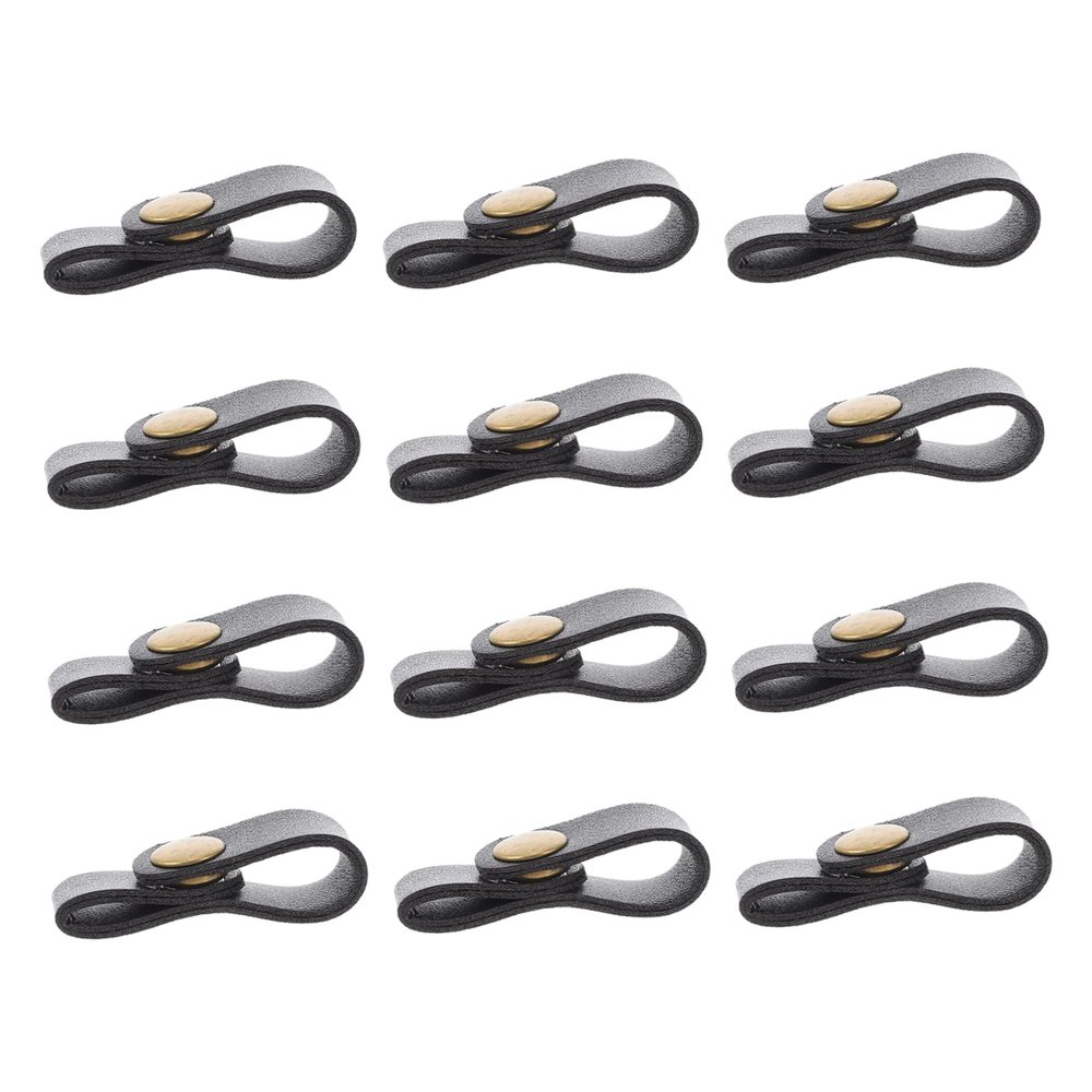 LIFKICH 72pcs Retro Leather Cord Organizer Data Cable Storage Soft Pu Material Cable Holder Clip Power Cord Organizer