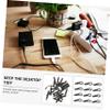 LIFKICH 72pcs Retro Leather Cord Organizer Data Cable Storage Soft Pu Material Cable Holder Clip Power Cord Organizer view 2