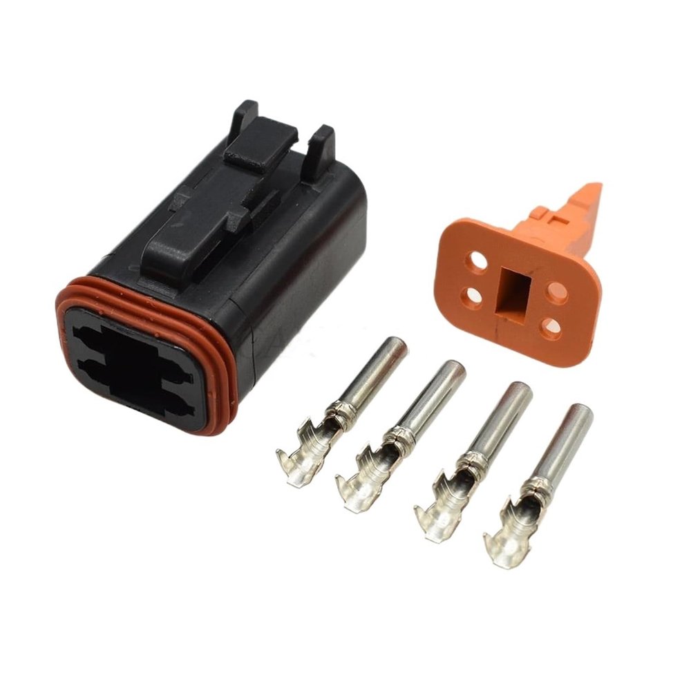 1 Set 4pin DT Waterprof Male Female Electrical Connector p/Lug DT04-4P DT06-4S with Terminals(Female with Wire)