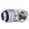 plplaaoo Water Cooling Fitting, Sturdy Brass Tube Fitting 90 Degree Angle Rotary G1/4 Thread Elbow Tube Fitting Connector Chrome Plated Brass for PC Water Cooling System Hose Connector (Silver) view 3