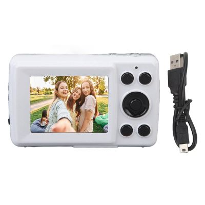 16megapixel HD Digital Camera,16X Digital Zoom 1080P 16M Auto Focus Digital Camera,2.4 Inch LCD Screen Portable Camera,Practical CCD Camera Suitable for All Kinds of Scene Shooting (White)