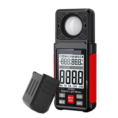 LIBODD HT603 Light Meter 200000 Lux Digital Illuminance Meter with Ambient Humidity and Temperature Meter Lux Meter