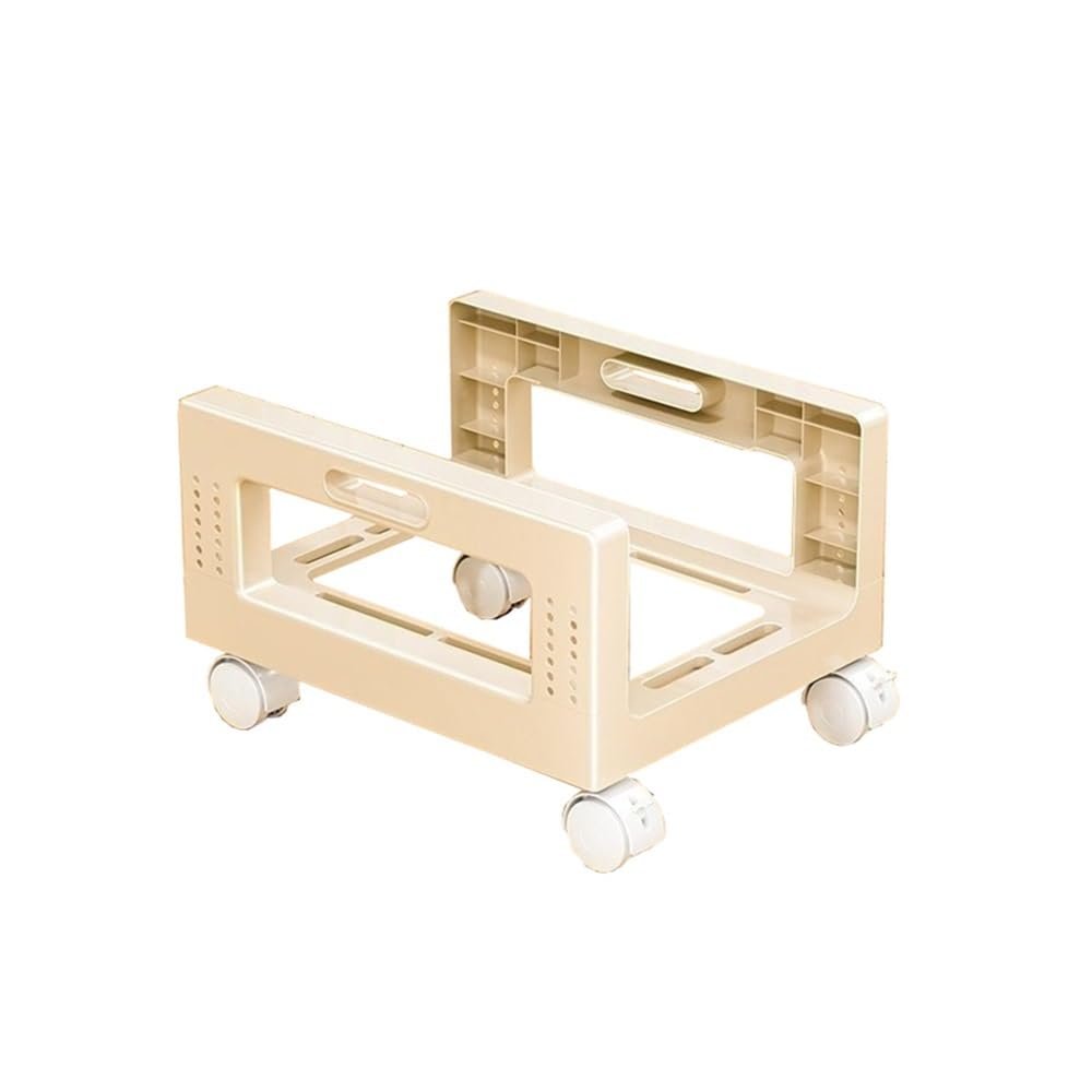tanyunji001 Adjustable Monitor Stand PC Tower Stand, PC Tower Stand Holder with Rolling Caster Wheels, Mobile CPU Stand for Floor Carpet Gaming PC Case Arm Monitor(White)