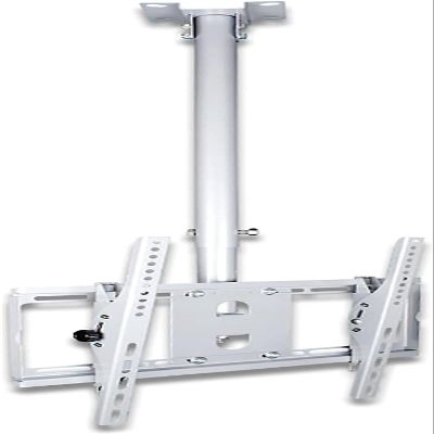 TV Stand TV Unit, Ceiling TV Mount Bracket, Adjustable Tilt Swivel TV Bracket, Fits 32-55inch LED Screen Display, Silver TV Mount TV Stand