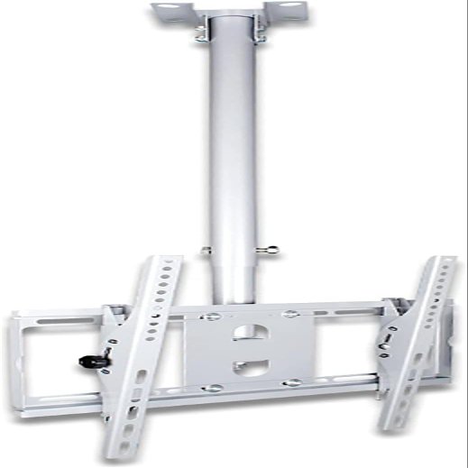 TV Stand TV Unit, Ceiling TV Mount Bracket, Adjustable Tilt Swivel TV Bracket, Fits 32-55inch LED Screen Display, Silver TV Mount TV Stand