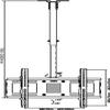 TV Stand TV Unit, Ceiling TV Mount Bracket, Adjustable Tilt Swivel TV Bracket, Fits 32-55inch LED Screen Display, Silver TV Mount TV Stand view 2